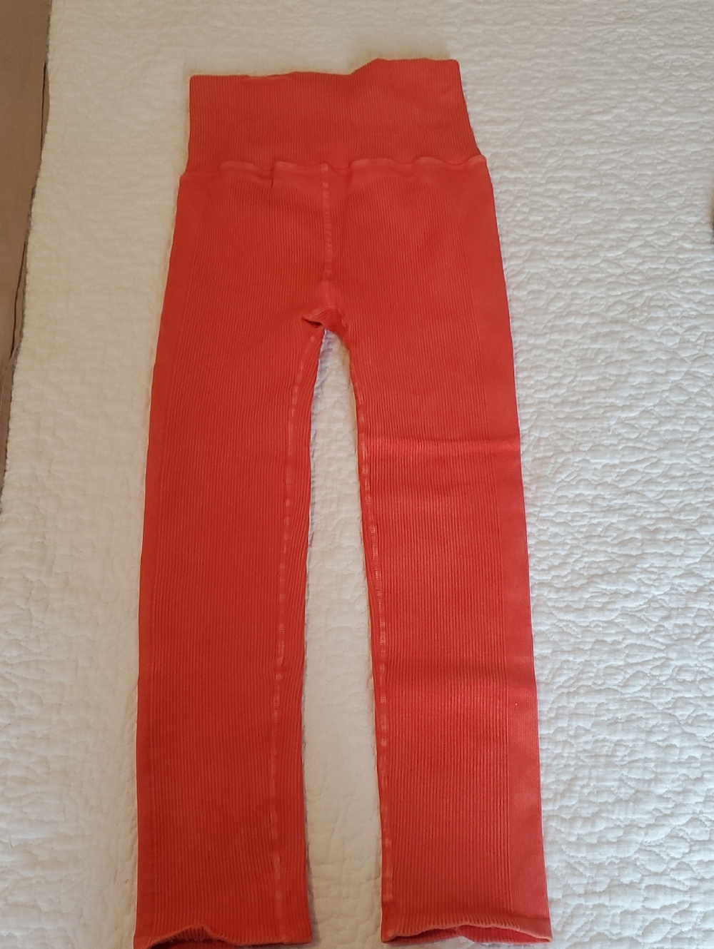 FP Movement by Free People Ribbed High-Waist Orange Leggings